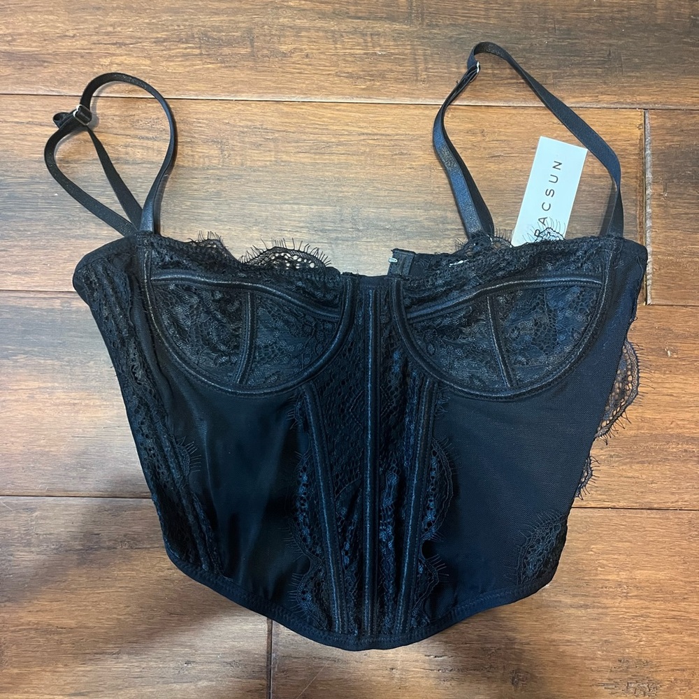 Pacsun Black Lace Corset Top